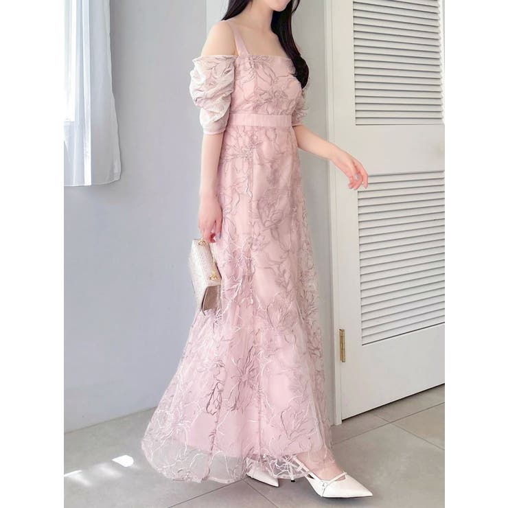 【藤井サチコラボ】ラメ刺繍チュール2WAYスリーブドレス | dazzlin | 詳細画像35 