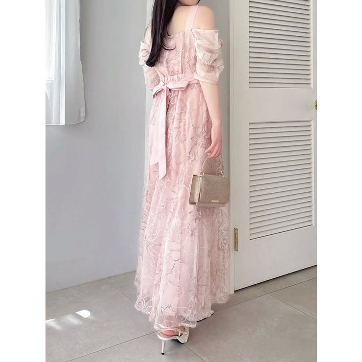 【藤井サチコラボ】ラメ刺繍チュール2WAYスリーブドレス | dazzlin | 詳細画像36 