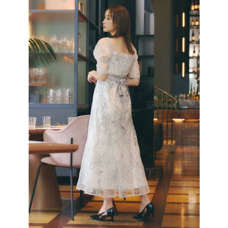 【藤井サチコラボ】ラメ刺繍チュール2WAYスリーブドレス | dazzlin | 詳細画像4 