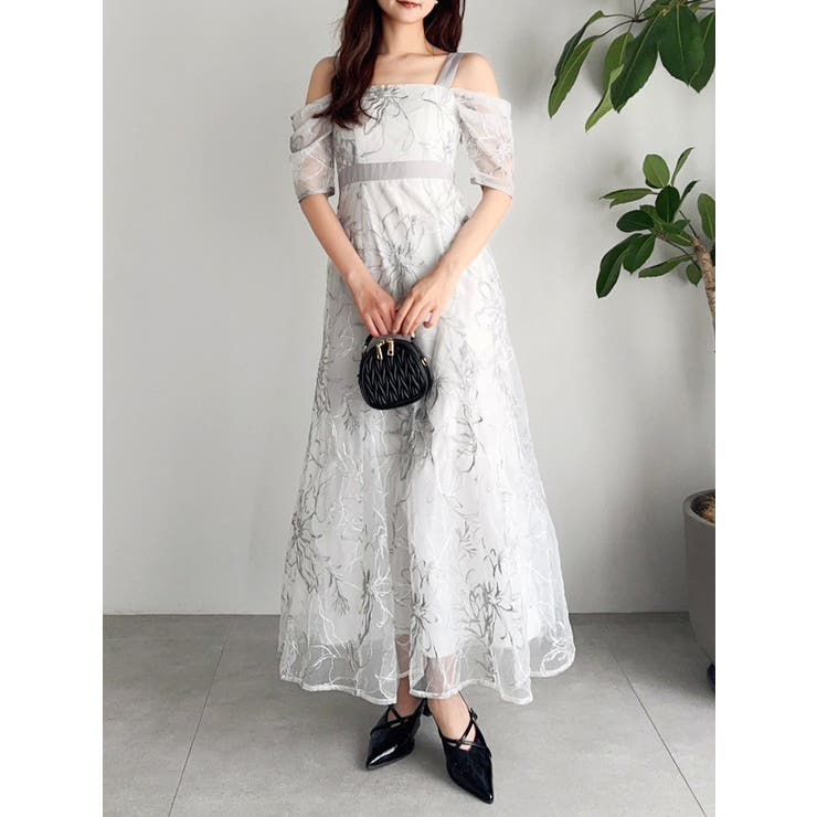 【藤井サチコラボ】ラメ刺繍チュール2WAYスリーブドレス | dazzlin | 詳細画像43 