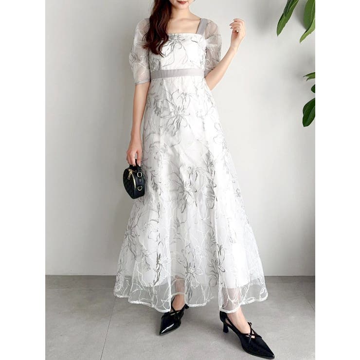 専用になりました 極美品 リネンとチュールレースのワンピース XS-Lサイズあり【SETTAN/セッタン】フラワーレース/ フリル