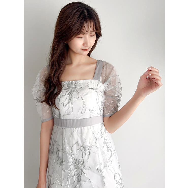 【藤井サチコラボ】ラメ刺繍チュール2WAYスリーブドレス | dazzlin | 詳細画像49 