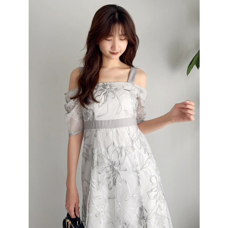 【藤井サチコラボ】ラメ刺繍チュール2WAYスリーブドレス | dazzlin | 詳細画像50 