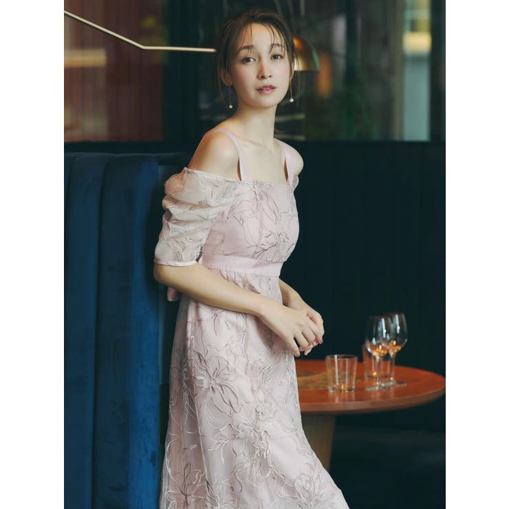 【藤井サチコラボ】ラメ刺繍チュール2WAYスリーブドレス | dazzlin | 詳細画像8 