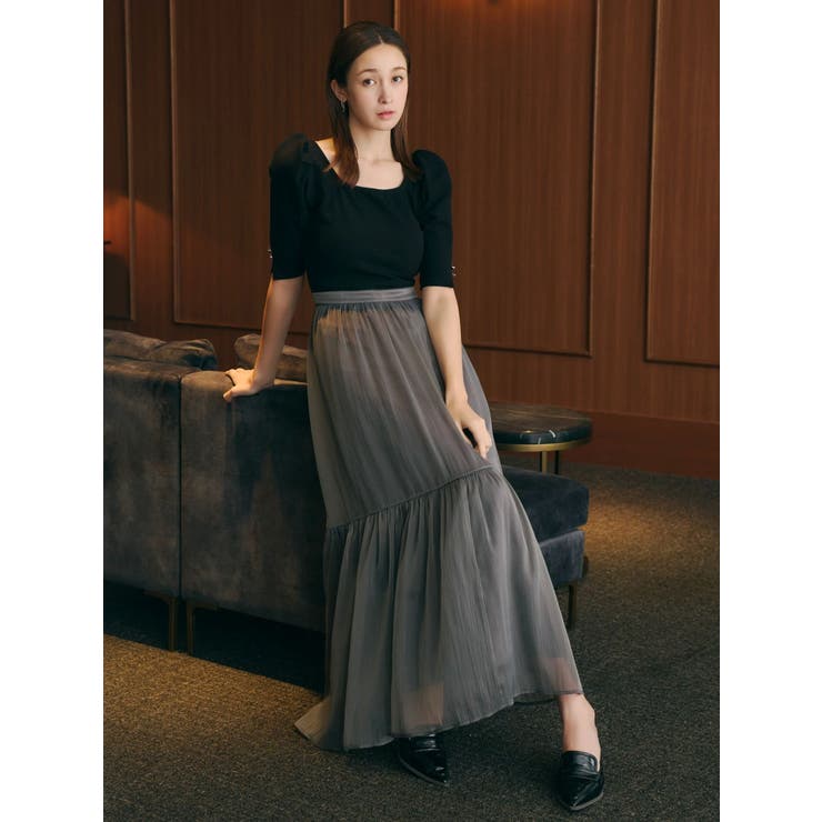 【藤井サチコラボ】パワショルドッキングワンピース | dazzlin | 詳細画像4 