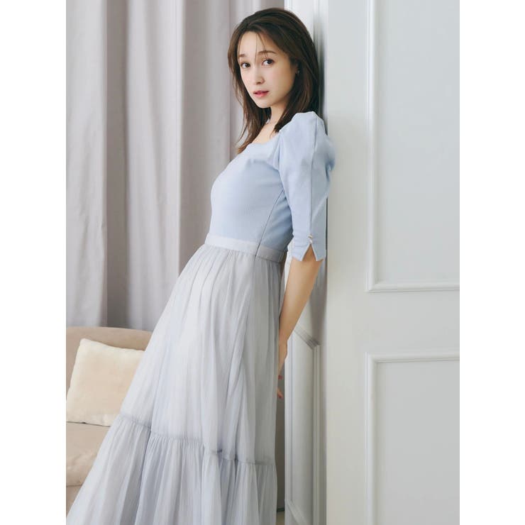 【藤井サチコラボ】パワショルドッキングワンピース | dazzlin | 詳細画像6 