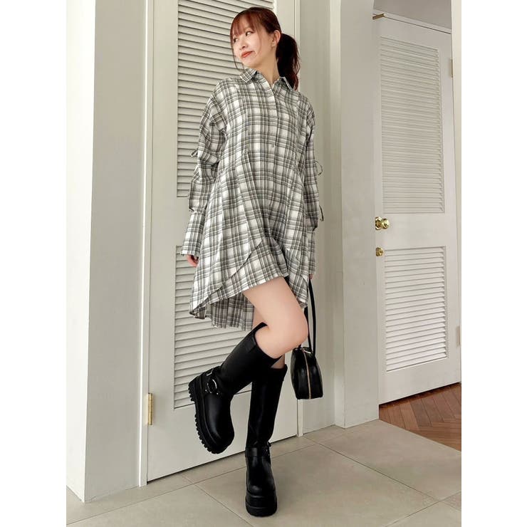 シャツイレフレアミニワンピース | dazzlin | 詳細画像3 