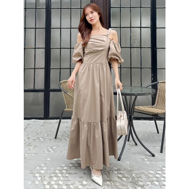 【吉田朱里】パール2wayボリュームワンピース | dazzlin | 詳細画像3 