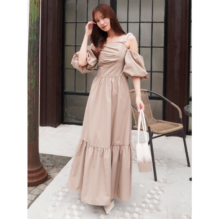 【吉田朱里】パール2wayボリュームワンピース | dazzlin | 詳細画像4 