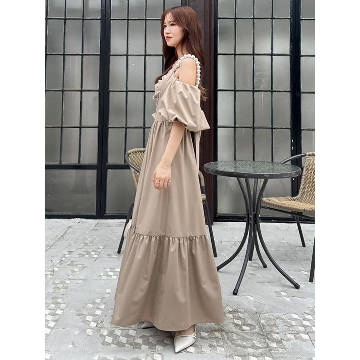 【吉田朱里】パール2wayボリュームワンピース | dazzlin | 詳細画像5 