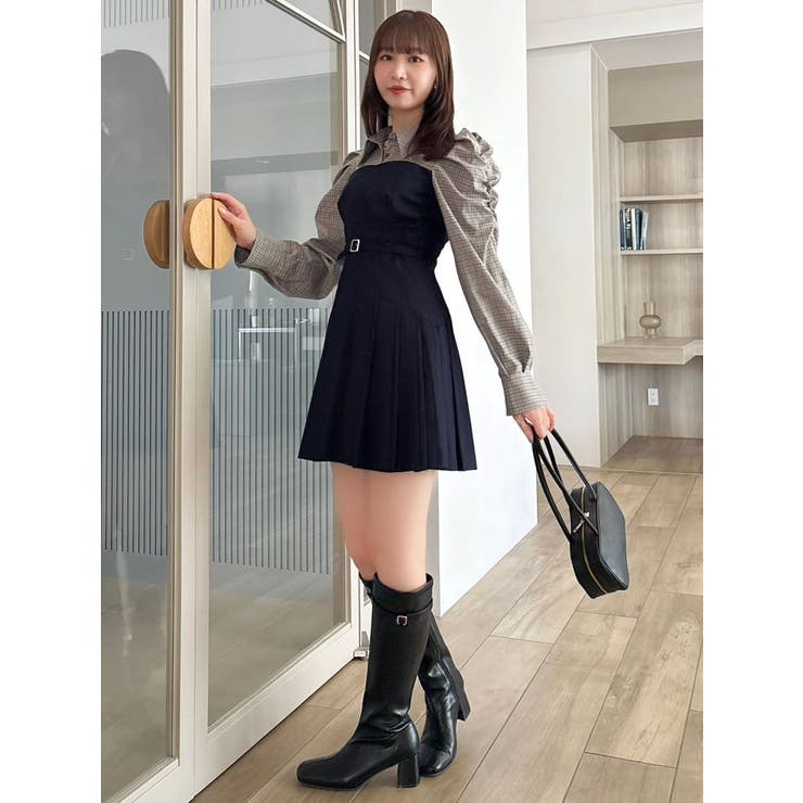 S*I様 レイヤードシャツミニワンピース<定価¥14,300> レイヤードシャツミニワンピース[品番：MKSW0063379]｜dazzlin