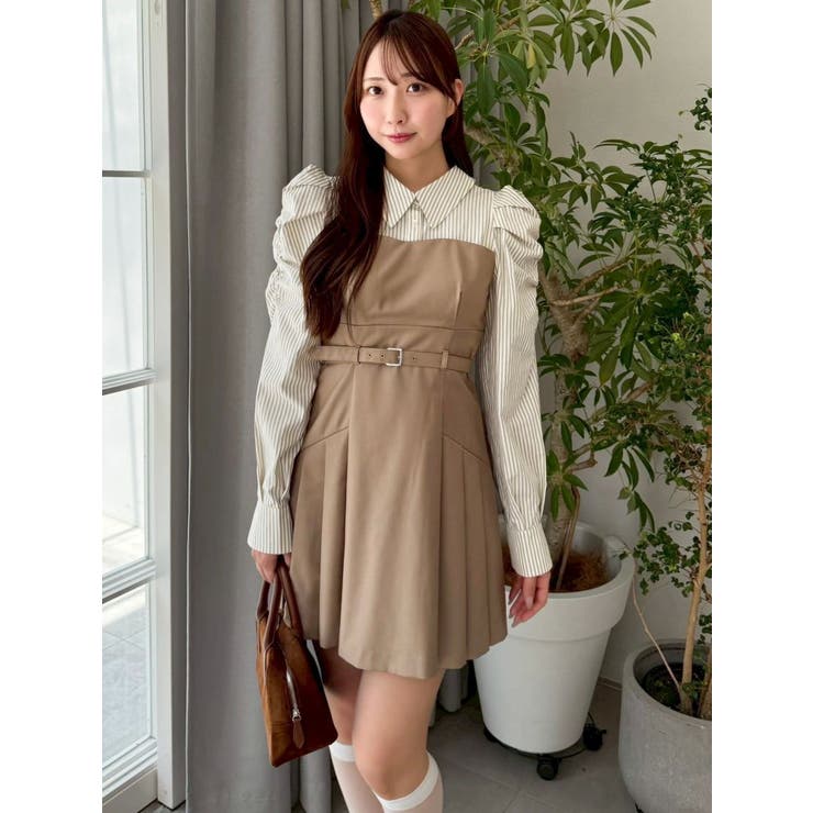 長袖レイヤードシャツミニワンピース | dazzlin | 詳細画像19 