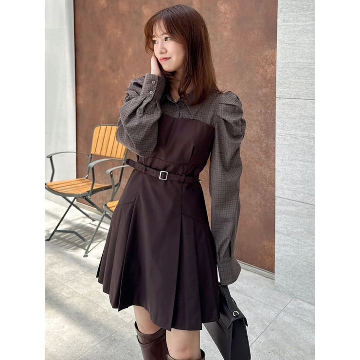 長袖レイヤードシャツミニワンピース | dazzlin | 詳細画像5 