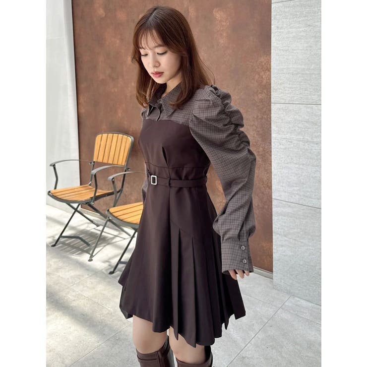 長袖レイヤードシャツミニワンピース | dazzlin | 詳細画像7 