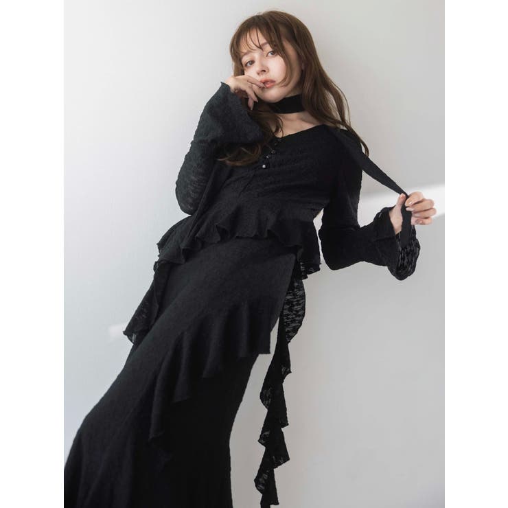 アシメフリルレースワンピース | dazzlin | 詳細画像2 