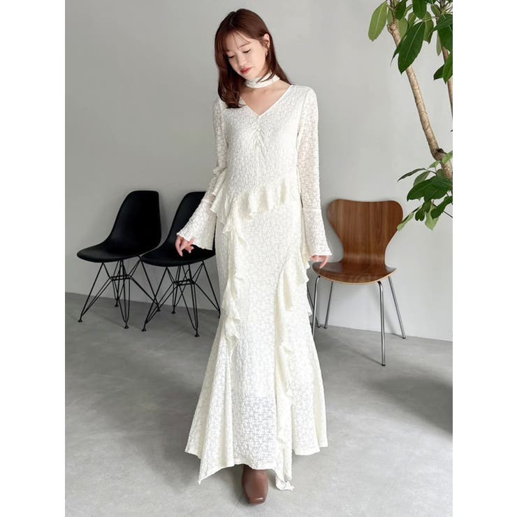 アシメフリルレースワンピース | dazzlin | 詳細画像6 