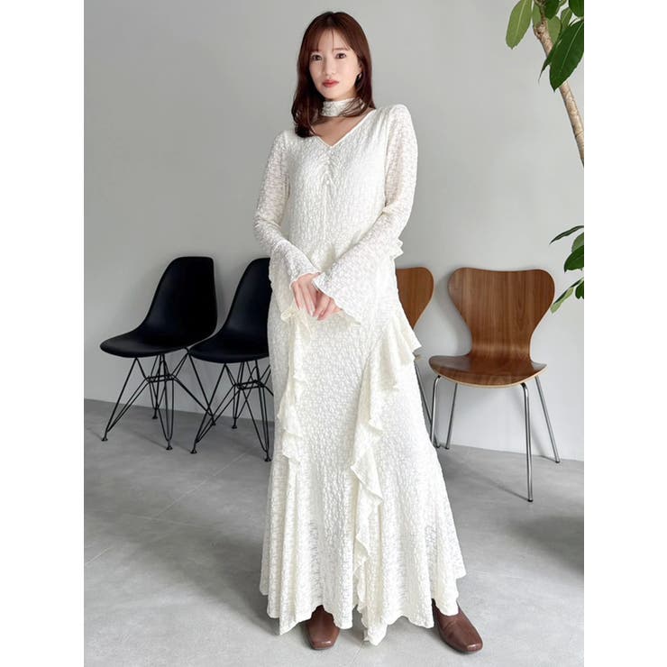 アシメフリルレースワンピース | dazzlin | 詳細画像7 