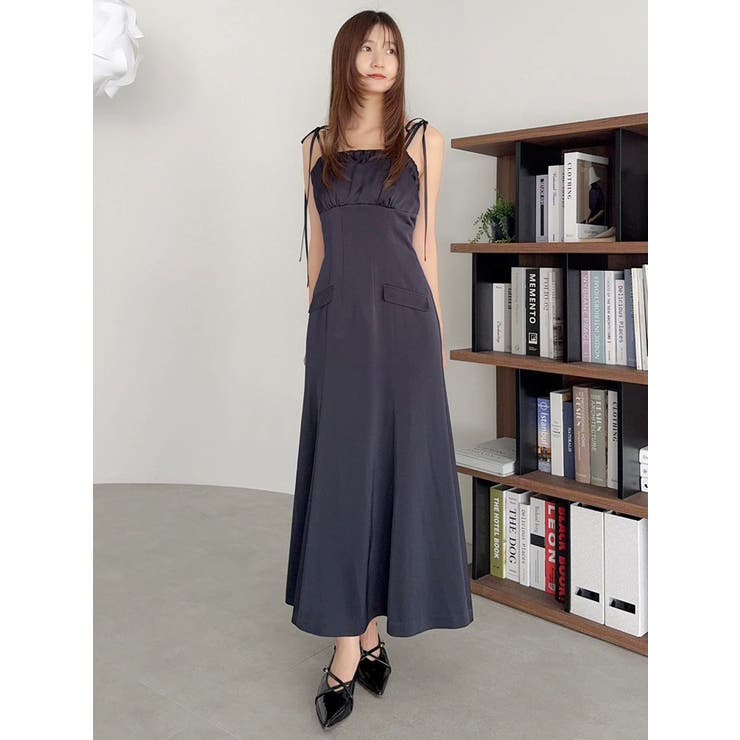 レイヤードライクリボンキャミワンピース[品番：MKSW0066620]｜dazzlin