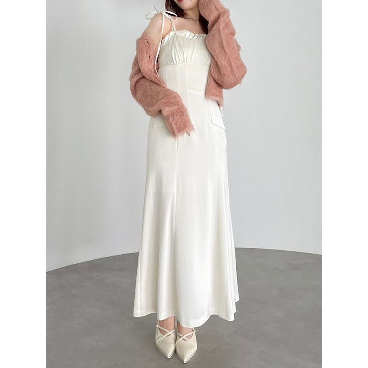 アイボリー | レイヤードライクリボンキャミワンピース | dazzlin