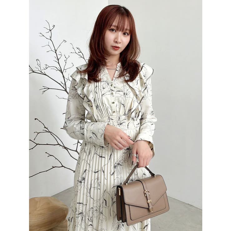 【WEB限定カラーあり】ダブルフリルフラワープリーツワンピース | dazzlin | 詳細画像10 