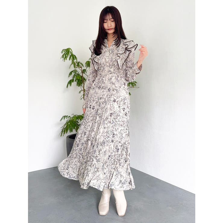 【WEB限定カラーあり】ダブルフリルフラワープリーツワンピース | dazzlin | 詳細画像16 