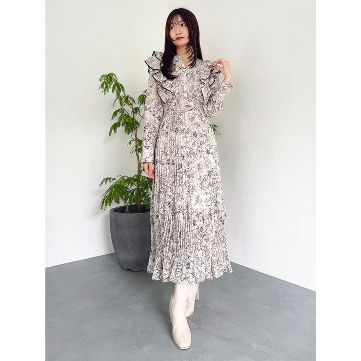 【WEB限定カラーあり】ダブルフリルフラワープリーツワンピース | dazzlin | 詳細画像17 