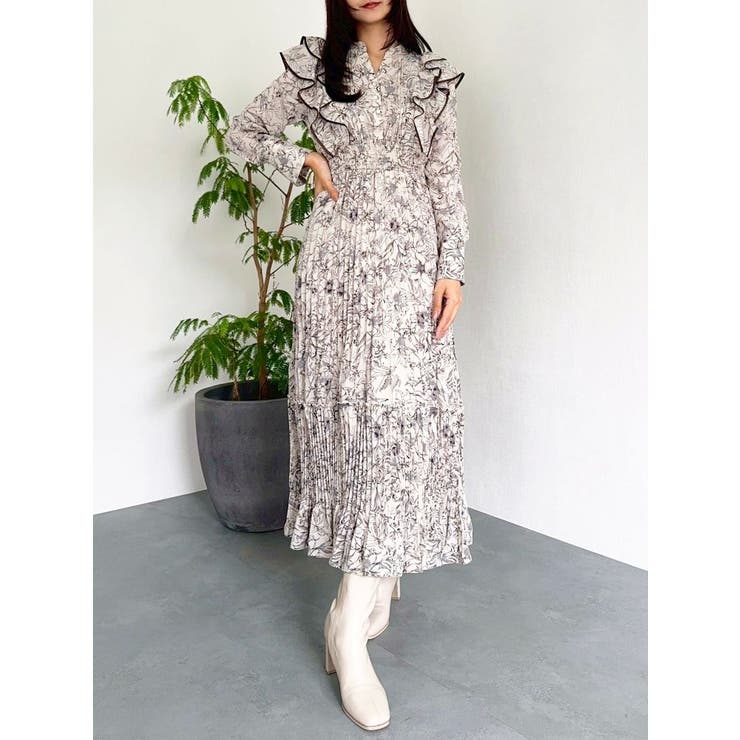 【WEB限定カラーあり】ダブルフリルフラワープリーツワンピース | dazzlin | 詳細画像18 