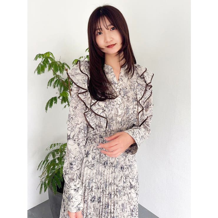 【WEB限定カラーあり】ダブルフリルフラワープリーツワンピース | dazzlin | 詳細画像20 