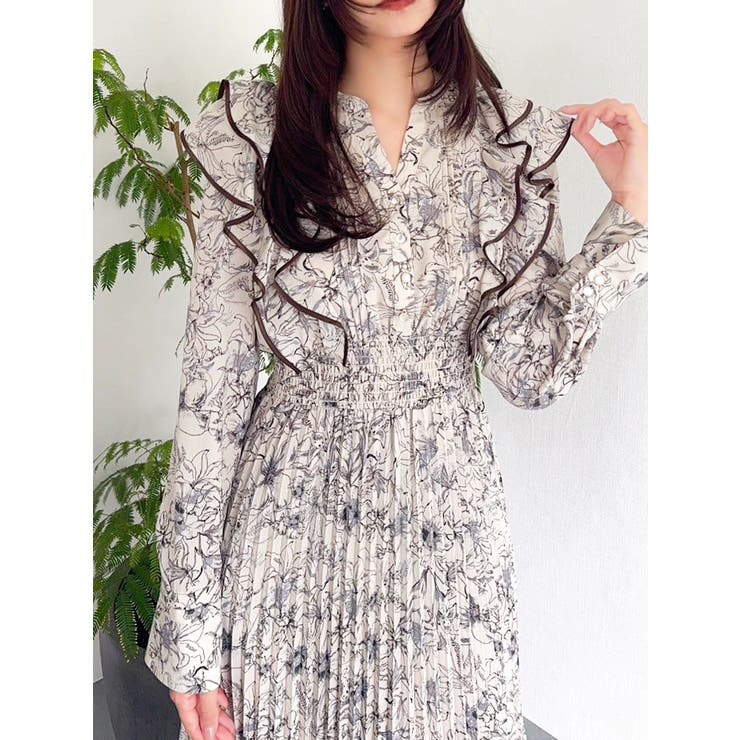 【WEB限定カラーあり】ダブルフリルフラワープリーツワンピース | dazzlin | 詳細画像21 