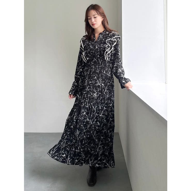 【WEB限定カラーあり】ダブルフリルフラワープリーツワンピース | dazzlin | 詳細画像24 