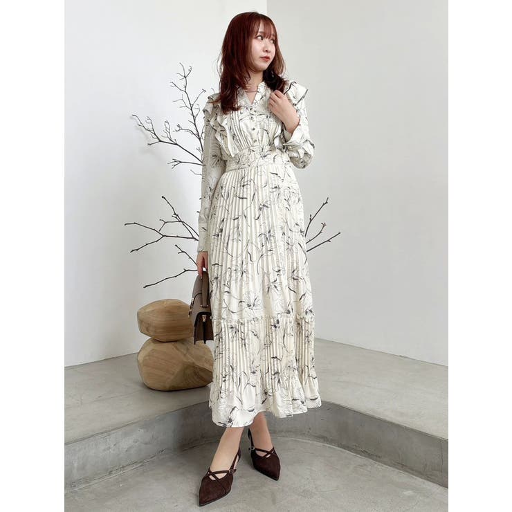 【WEB限定カラーあり】ダブルフリルフラワープリーツワンピース | dazzlin | 詳細画像3 