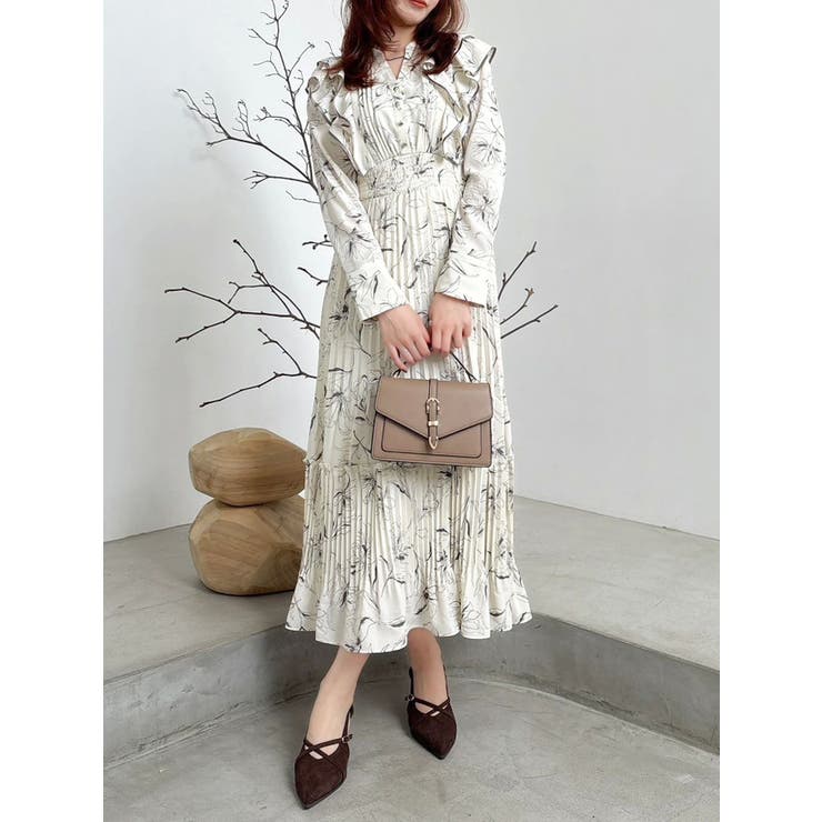 【WEB限定カラーあり】ダブルフリルフラワープリーツワンピース | dazzlin | 詳細画像4 