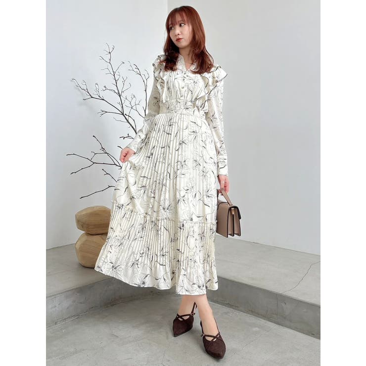 【WEB限定カラーあり】ダブルフリルフラワープリーツワンピース | dazzlin | 詳細画像5 