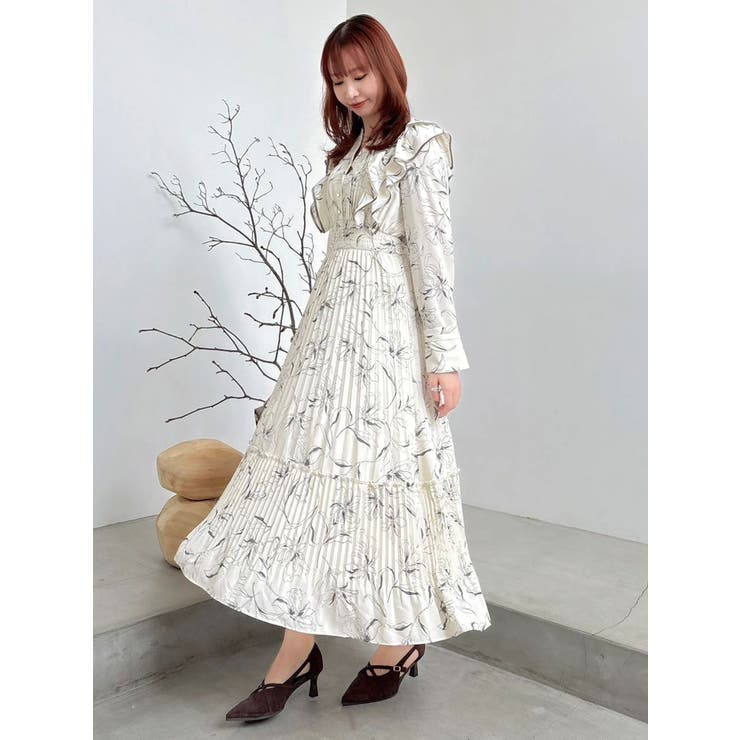 【WEB限定カラーあり】ダブルフリルフラワープリーツワンピース | dazzlin | 詳細画像6 