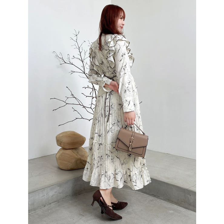 【WEB限定カラーあり】ダブルフリルフラワープリーツワンピース | dazzlin | 詳細画像7 