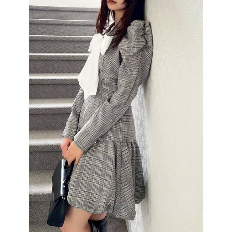 バルーンチェックミニワンピース | dazzlin | 詳細画像13 