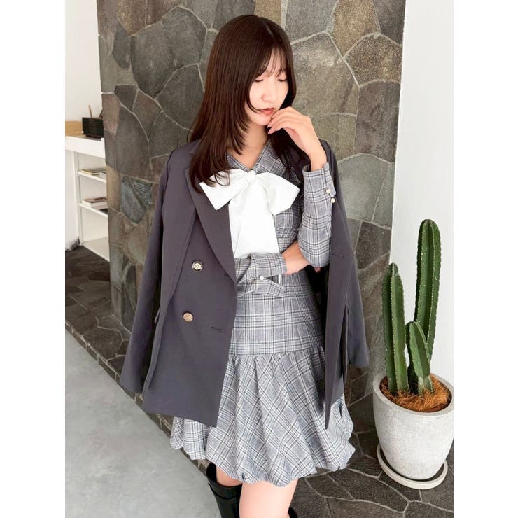 バルーンチェックミニワンピース | dazzlin | 詳細画像14 