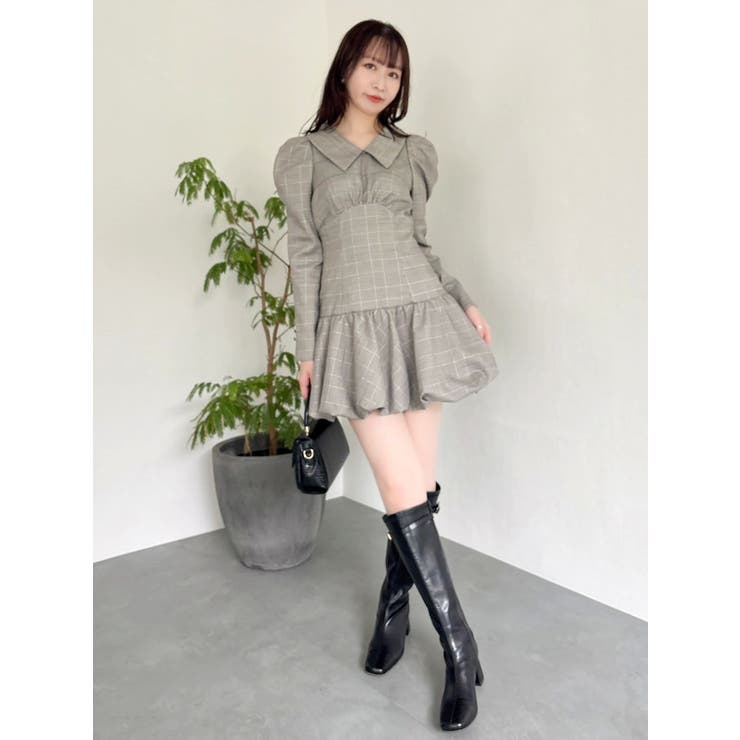バルーンチェックミニワンピース | dazzlin | 詳細画像34 