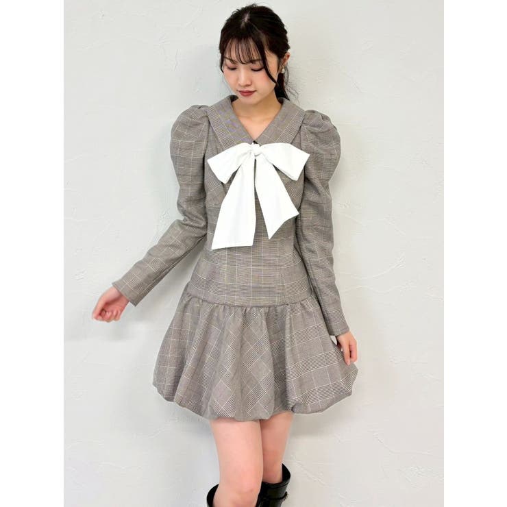 バルーンチェックミニワンピース | dazzlin | 詳細画像39 