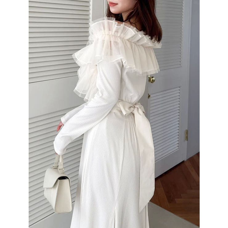 クロスフリルカットワンピース dazzlin クロスフリルカットワンピース[品番：MKSW0066621]｜dazzlin（ダズリン