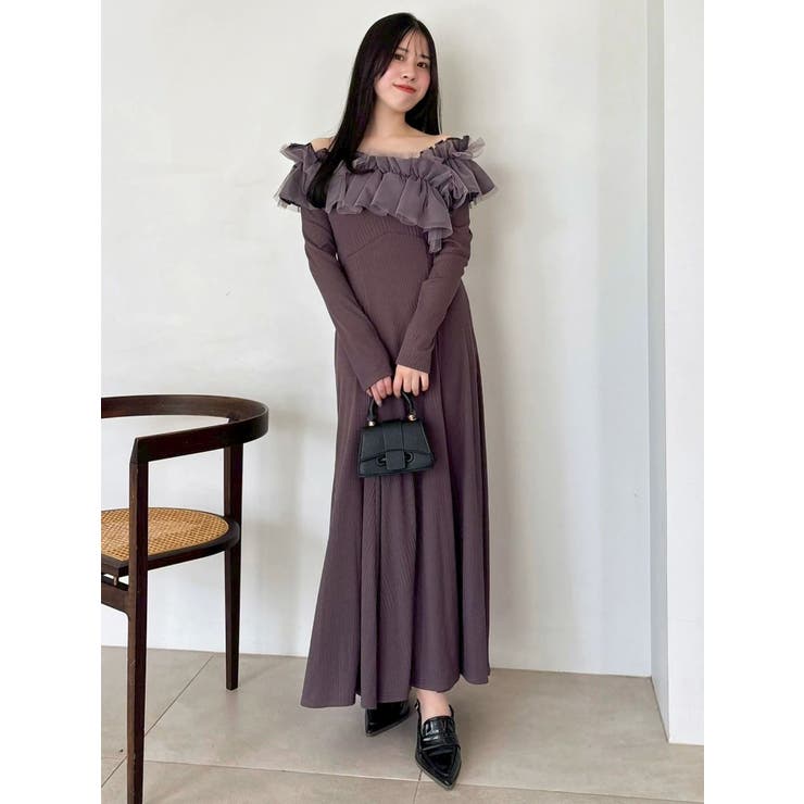 クロスフリルカットワンピース[品番：MKSW0066621]｜dazzlin（ダズリン