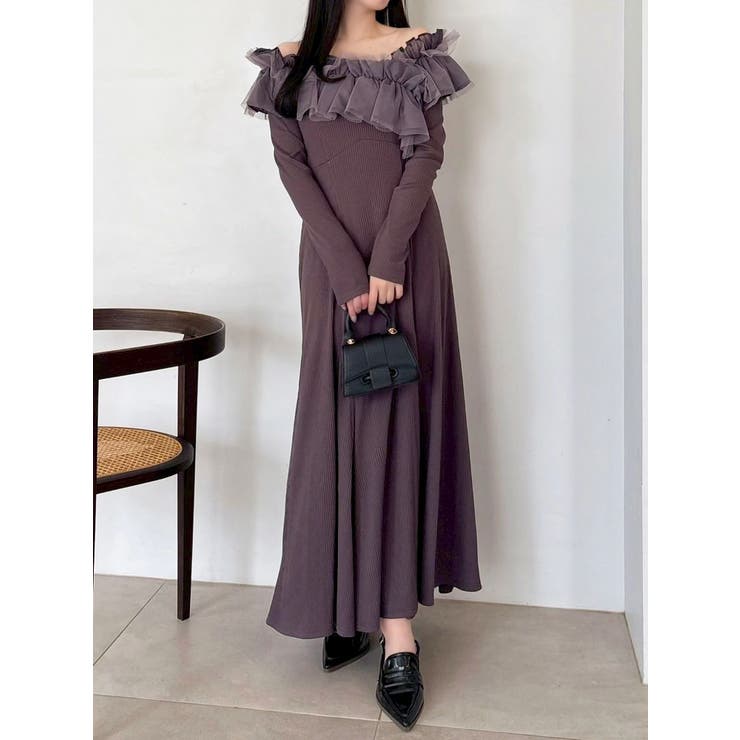 クロスフリルカットワンピース[品番：MKSW0066621]｜dazzlin（ダズリン