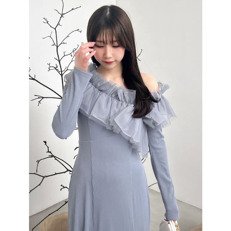 dazzlin クロスフリルカットワンピース クロスフリルカットワンピース（ワンピース）｜dazzlin