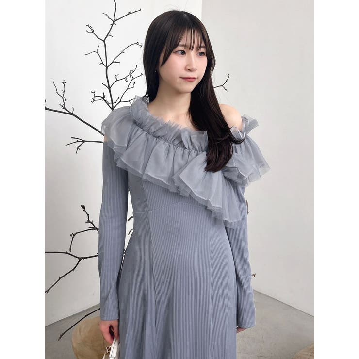 クロスフリルカットワンピース[品番：MKSW0066621]｜dazzlin（ダズリン