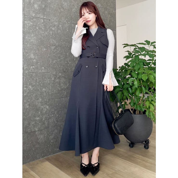 【WEB限定カラーあり】トレンチディティールジレワンピース | dazzlin | 詳細画像30 