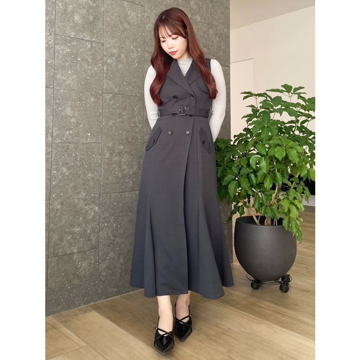 【WEB限定カラーあり】トレンチディティールジレワンピース | dazzlin | 詳細画像32 