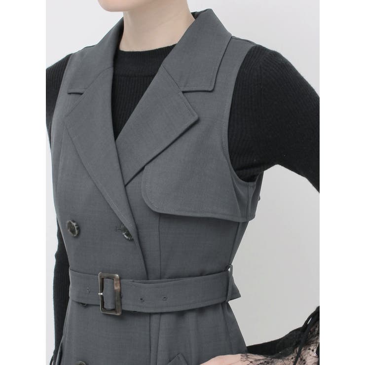 【WEB限定カラーあり】トレンチディティールジレワンピース | dazzlin | 詳細画像50 