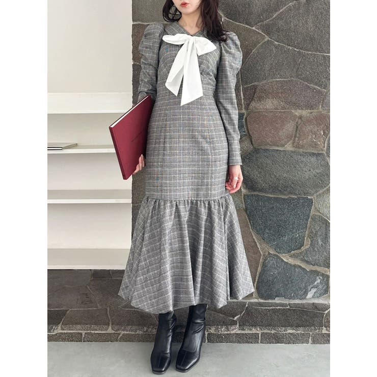 ミックス | バルーンチェックワンピース | dazzlin