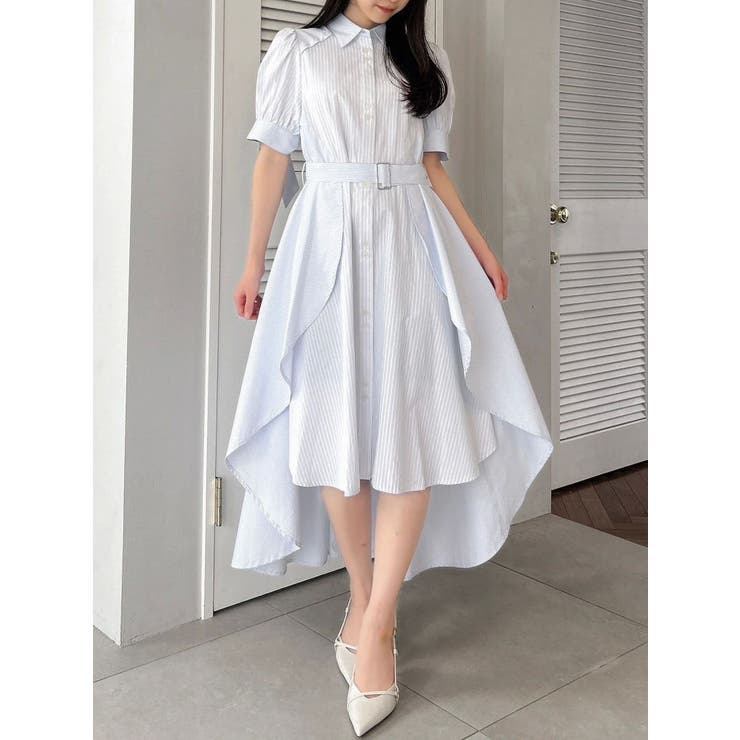 【POLO BCSコラボ/20周年記念復刻！】ヘムレイヤードシャツワンピース | dazzlin | 詳細画像1 