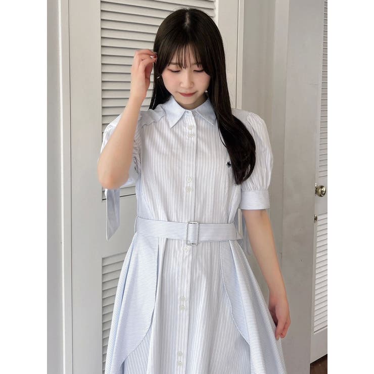 【POLO BCSコラボ/20周年記念復刻！】ヘムレイヤードシャツワンピース | dazzlin | 詳細画像10 